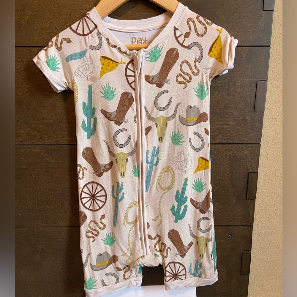Little Sleepies OG Ready to Rodeo Shorty Romper 2T